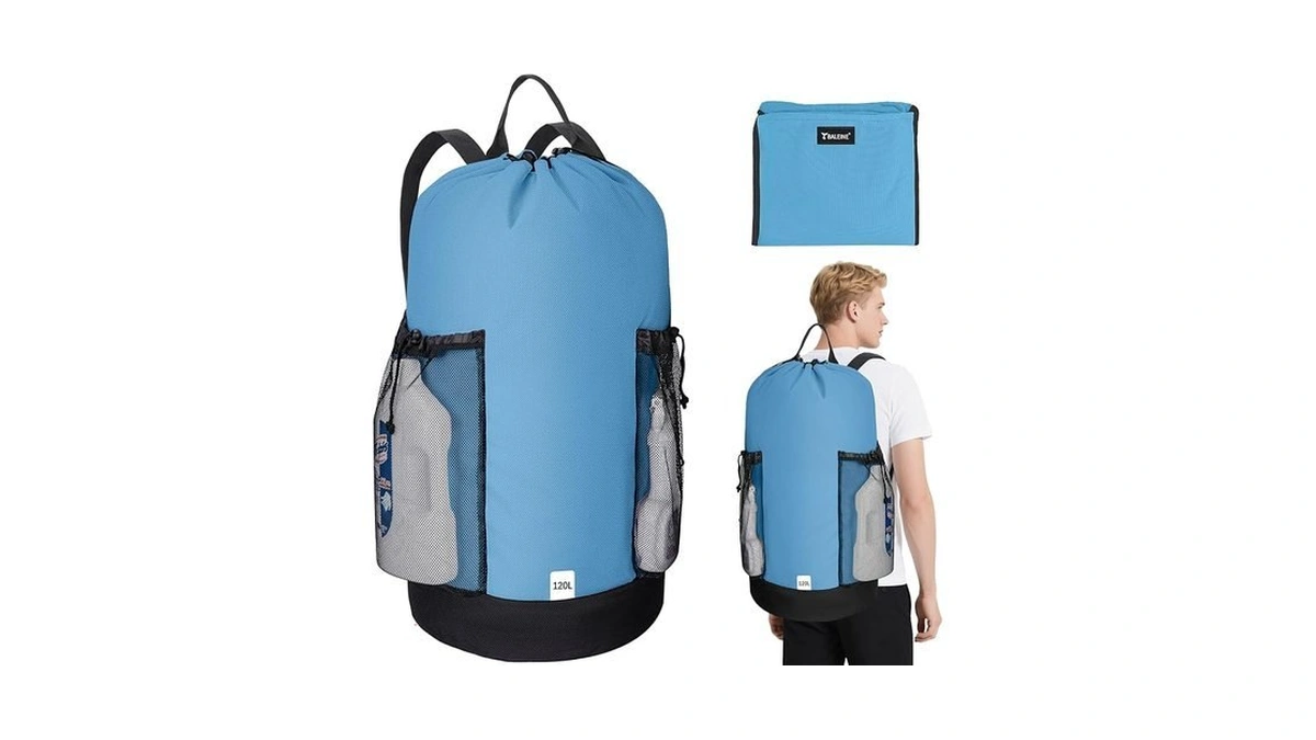 Baleine 120l Laundry Bag Backpack, 900d Oxford Fabric Large Travel