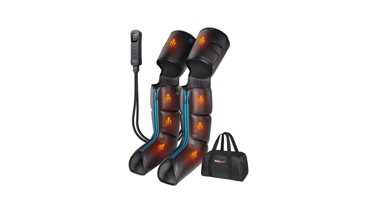 Shine Well Air Compression Leg Massager With Heat For Circulation