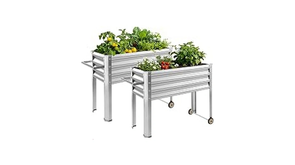 Land Guard 2 Pack Galvanized Raised Garden Bed With Legs