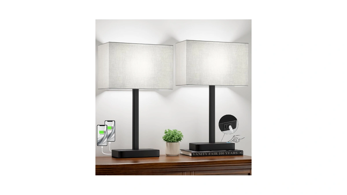 Touch Lamps For Bedroom, 3 Way Dimmable Grey Bedside Table