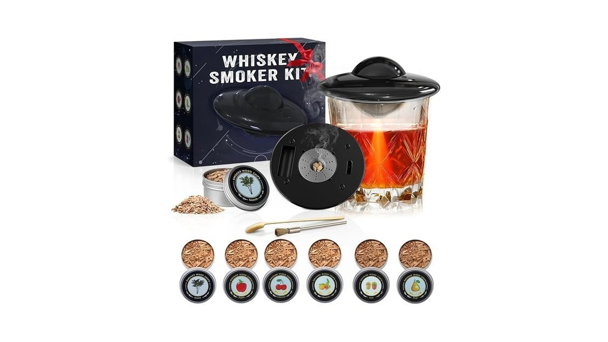 Electric Whiskey Smoker Kit, Cocktail Smoker Kit Built-in Lighter With