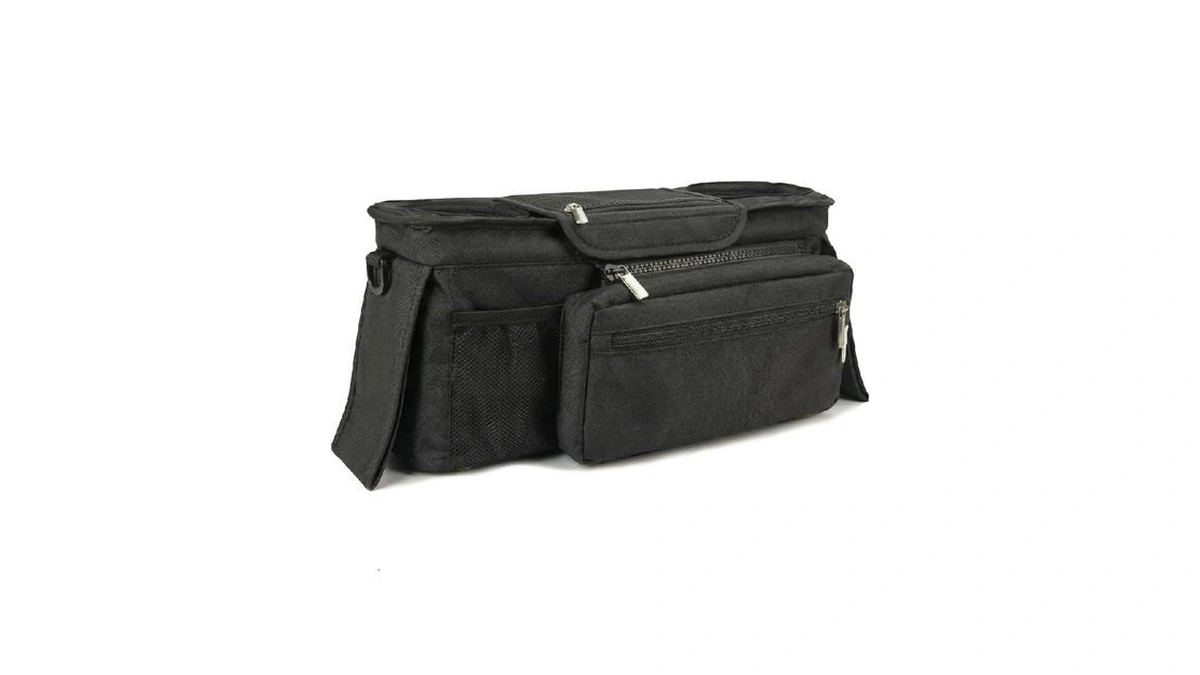 Sonnetto Universal Stroller Organizer, 2 Insulated Cup Holders, Black