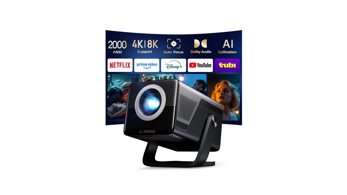 X7 2000 Ansi Smart Projector, 4k/8k Input Support, Native 1080p,
