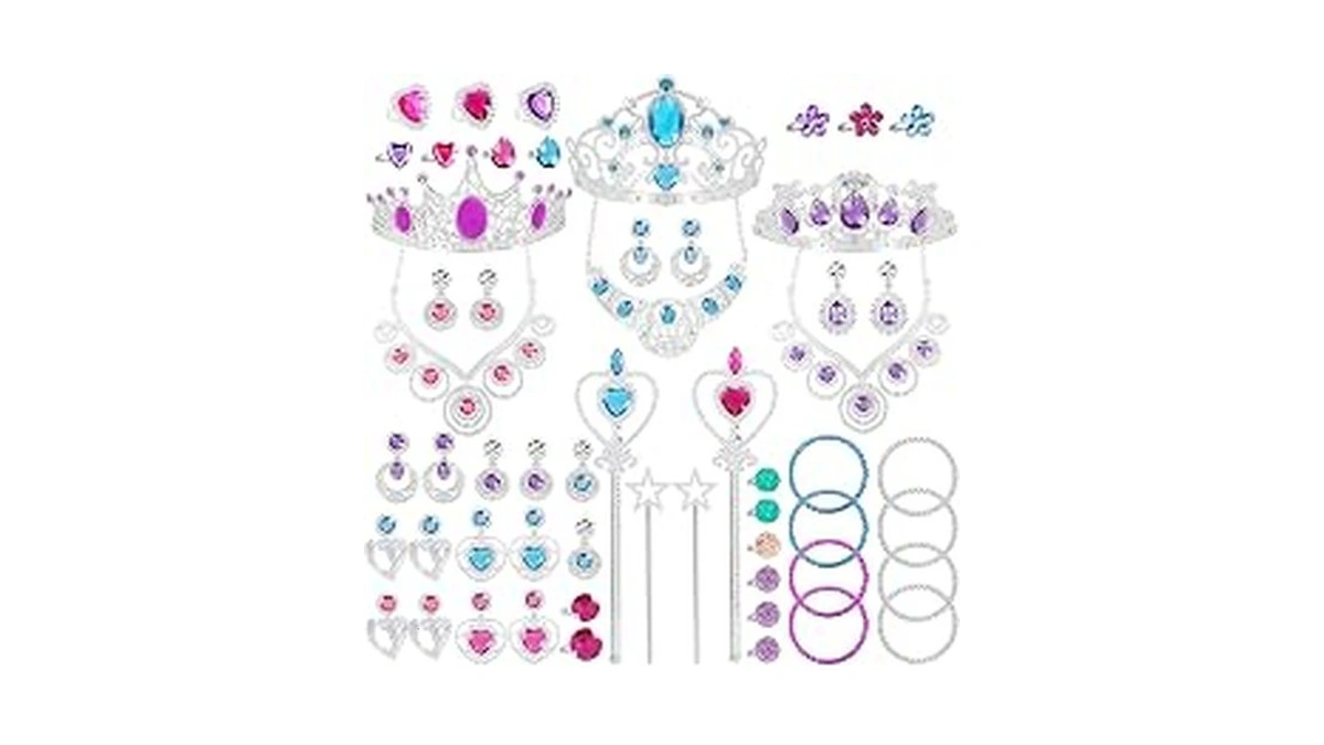 Ninaor 56 Pack Princess Jewelry For Girls Princess Dress Up