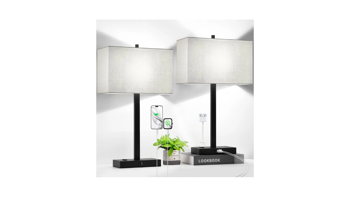 Amazon coupon: 21" Touch Bedside Lamps With 2 Usb & Ac