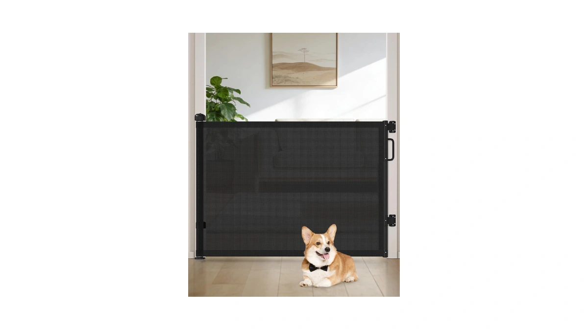 Cideny Retractable Baby Gates For Doorway, 58" Wide Mesh Dog