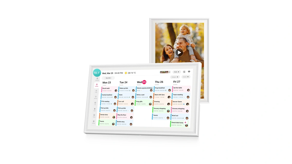Airzeen 10.1" Digital Wall Calendar, No Subscription Smart Family Planner