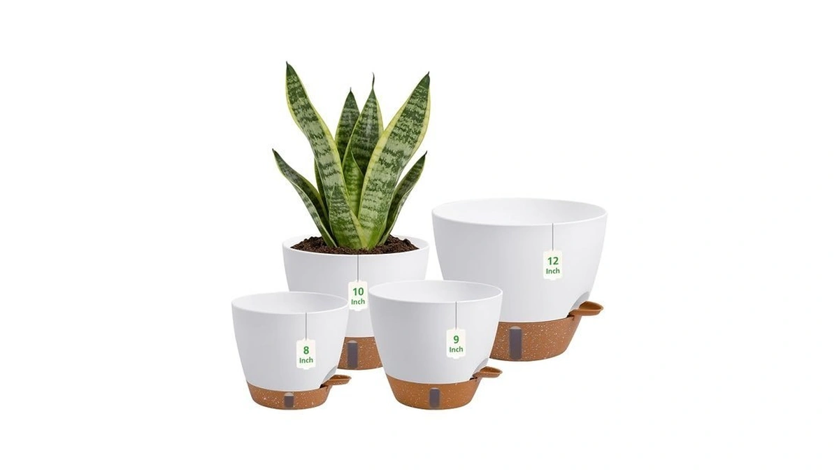 Zdzdff Self Watering Pots With Water Level Indicator, 12" 10"