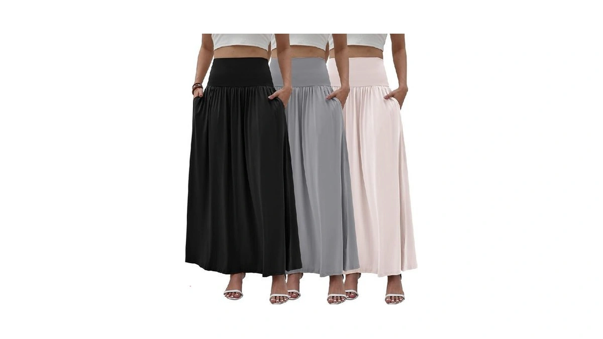 Chicyoo 3 Pack Boho Maxi Skirts For Women Flowy Elastic