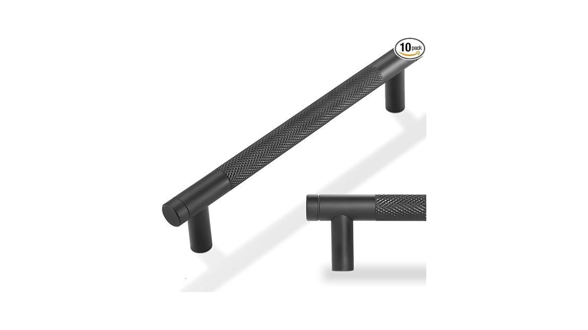 Povefonk 10 Pack 5 Inch(128mm) Matte Black Kitchen Cabinet Handles