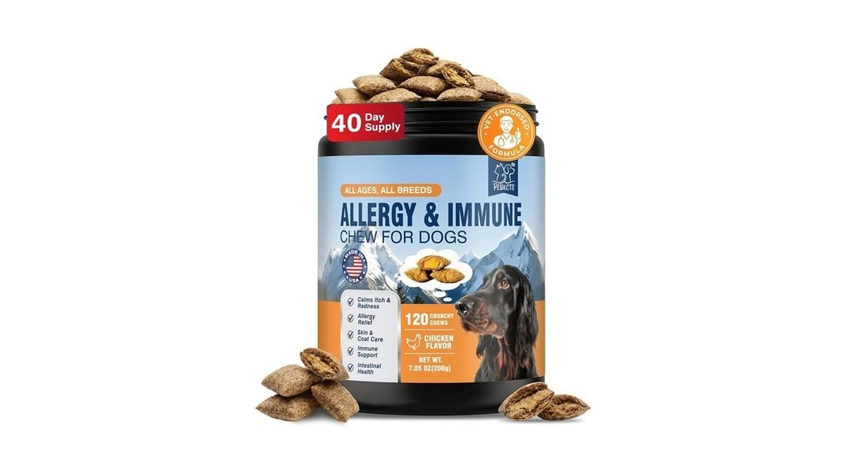 Dog Allergy Chews-120 Crunchy & Creamy Chews, Anti-allergy & Itching
