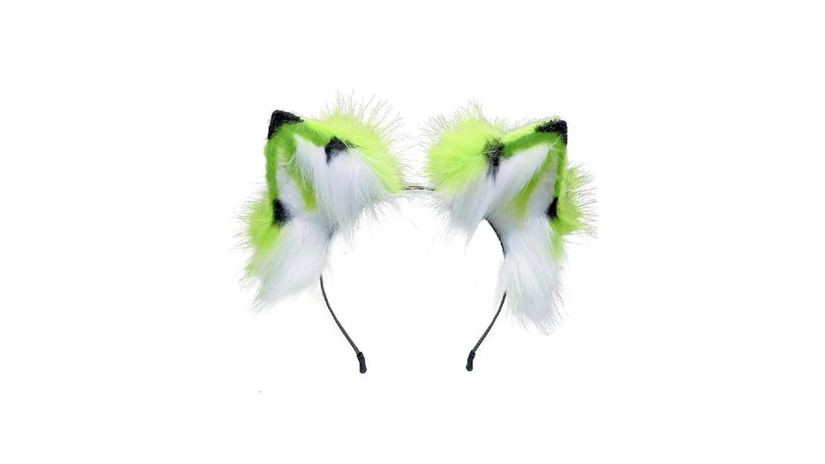 Atekatac Wolf Ears Handmade Animal Halloween Headband With Rollable Cat