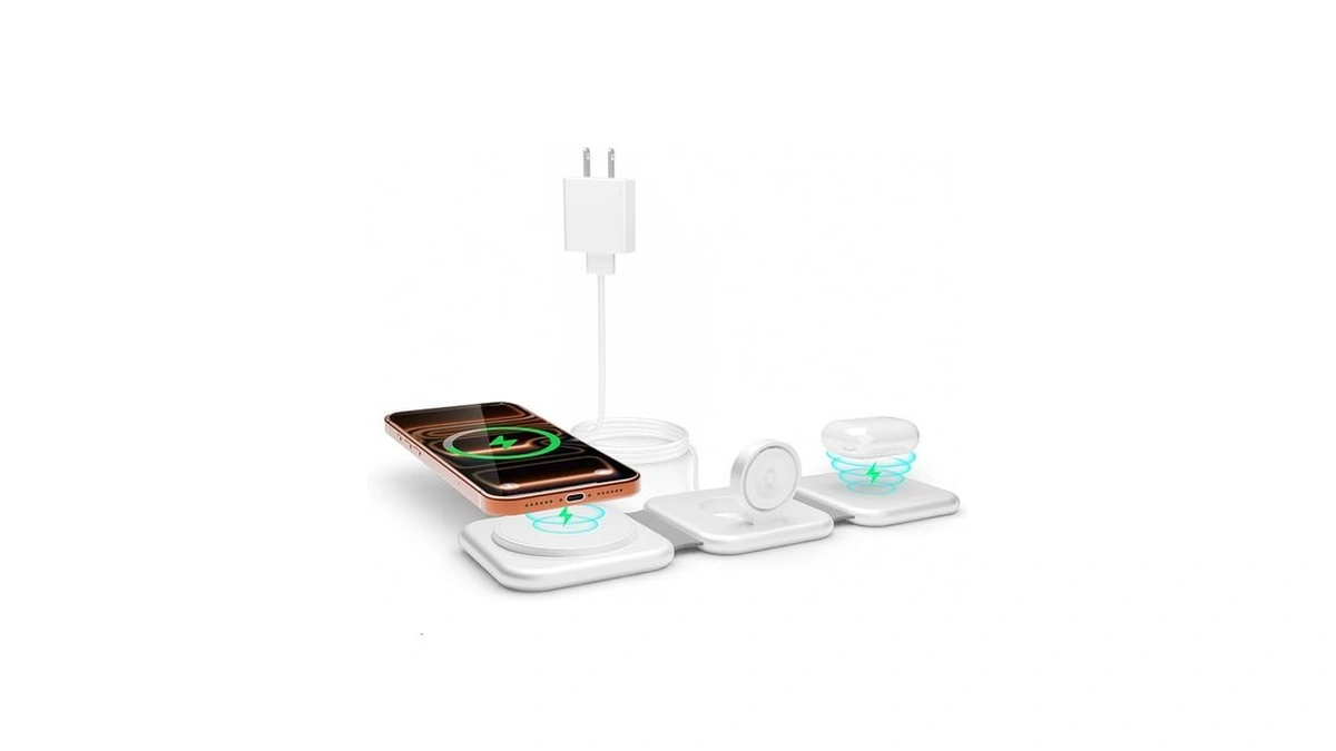 Fast 3-in-1 Foldable Wireless Travel Charger For Apple