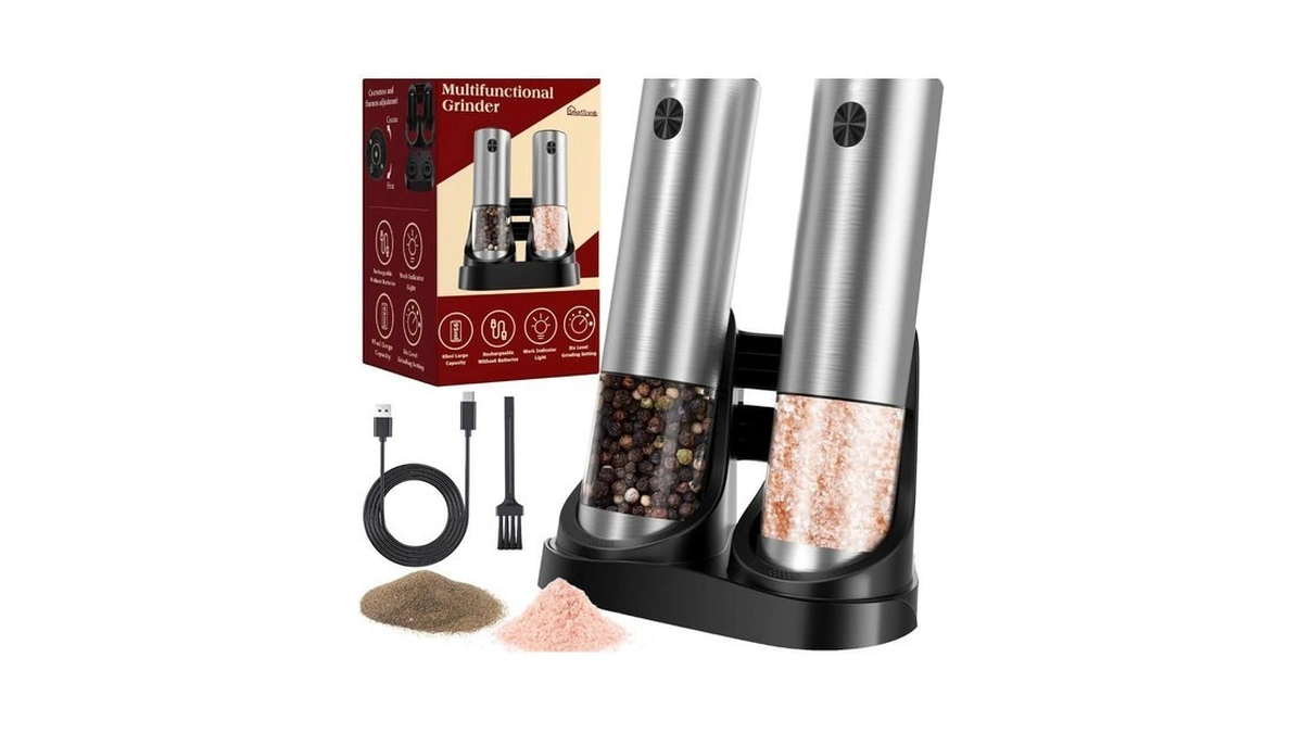 Smarttrends Electric Salt And Pepper Grinder Set Rechargeable, 2 Pack