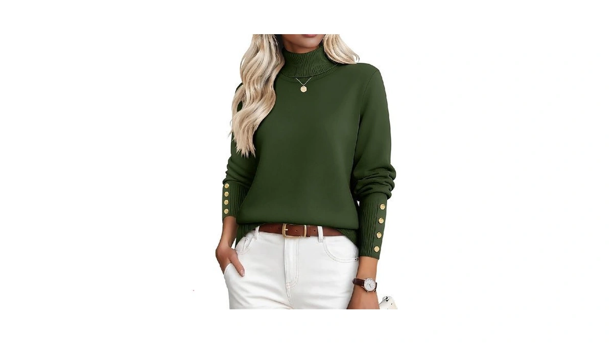Zeagoo Womens Turtleneck Sweater Long Sleeve Pullover Fall Basic Jumper