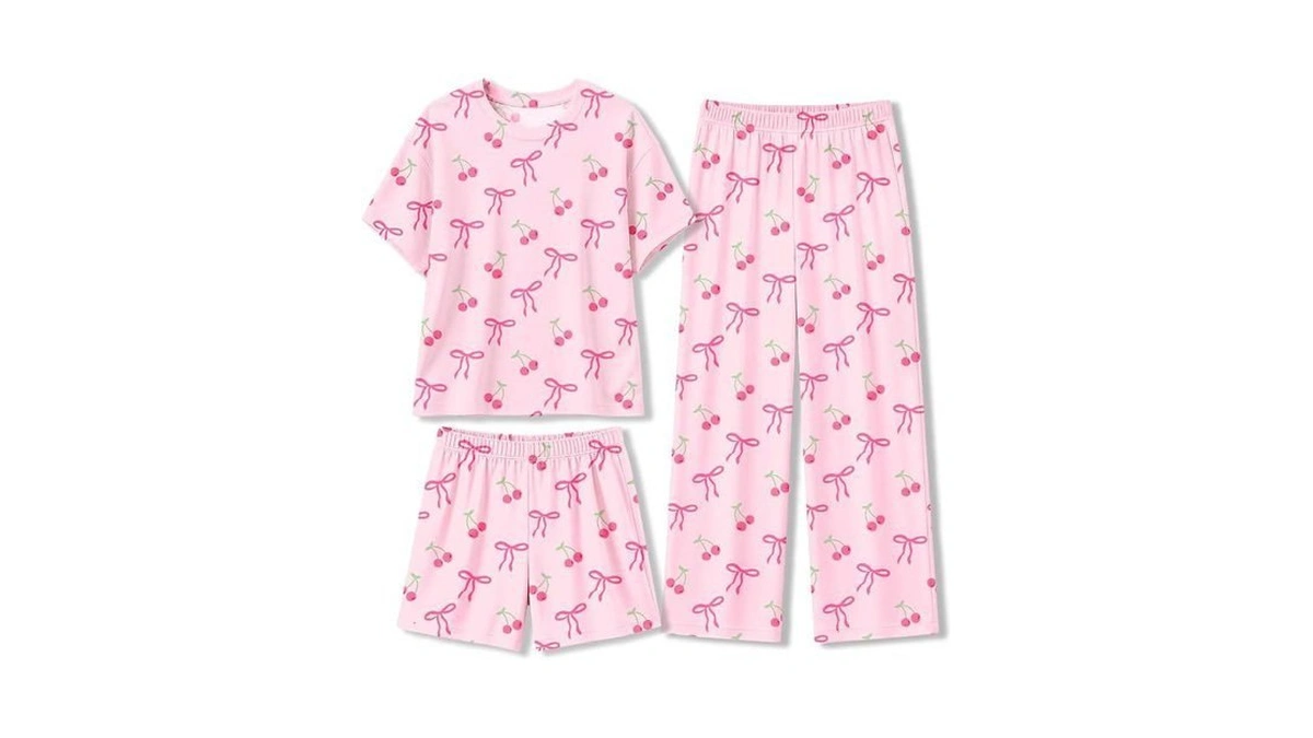 Petite&me Soft Girls Pajamas, 3-piece Set With Shorts And Pants