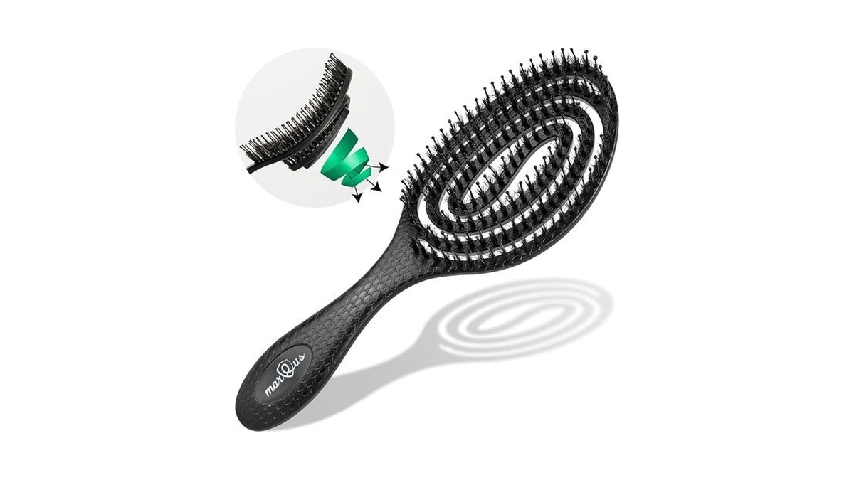 Marqus Detangle Boar Brush Women And Men, Exclusive Ultra-soft Bending
