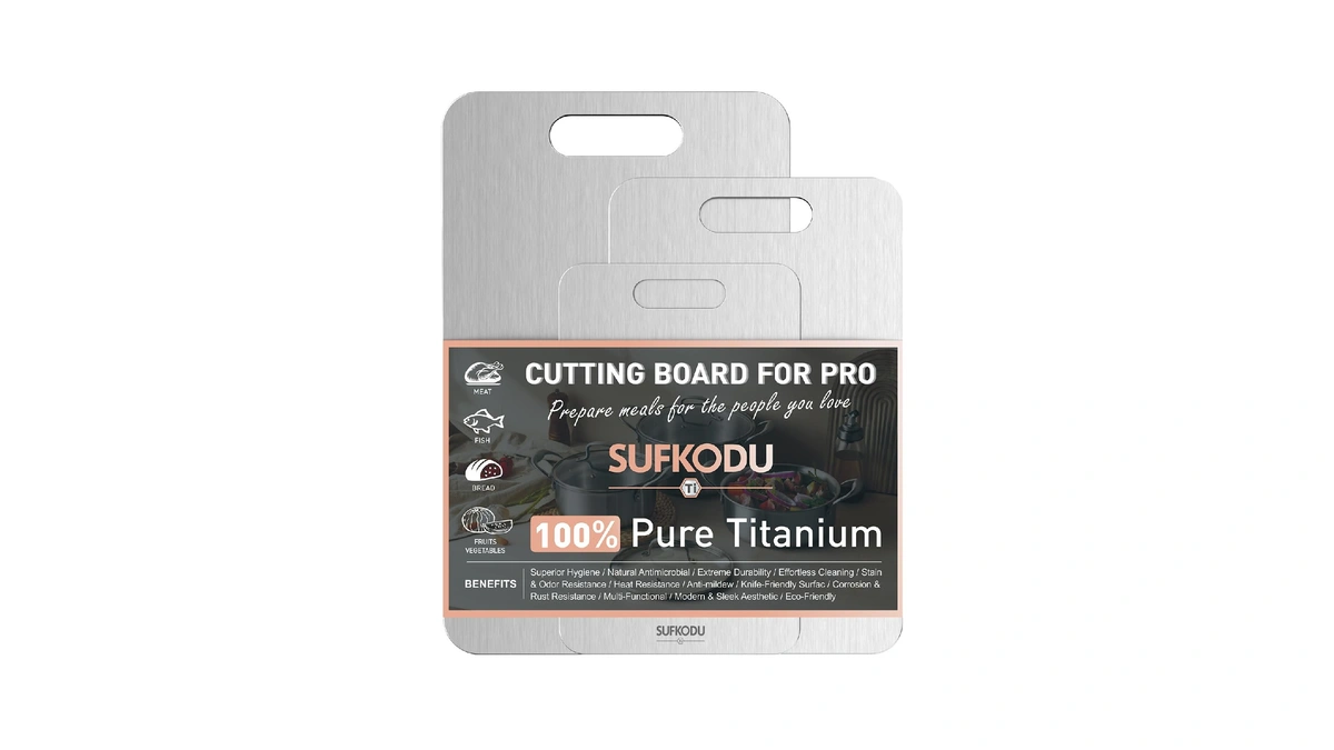 3 Piece Titanium Cutting Boards For Kitchen, Double-sided Non-toxic Titanium