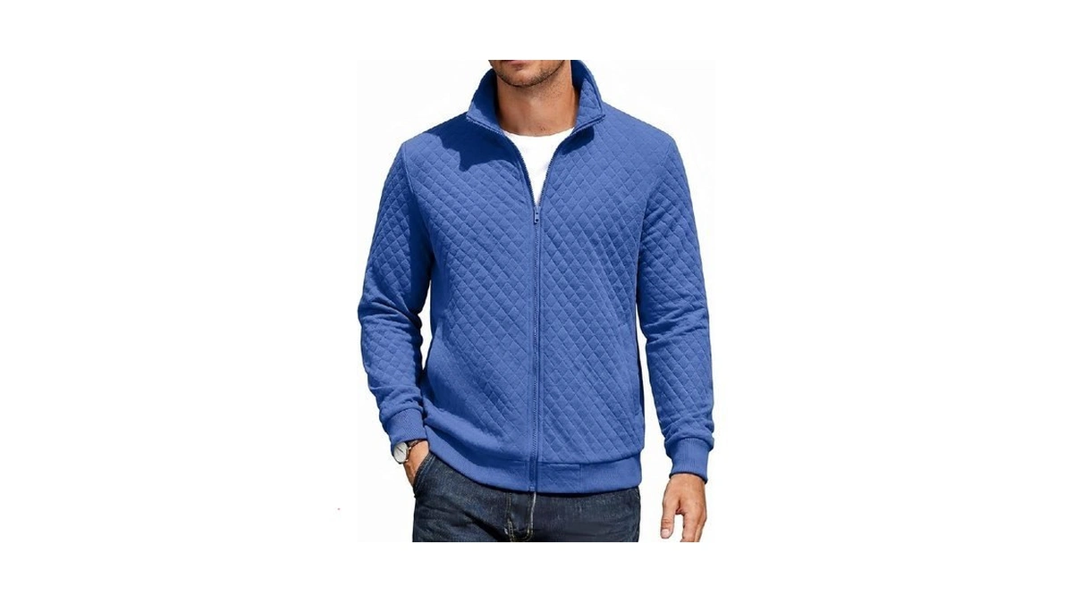 Coofandy Quilted Zip-up Sweatshirts