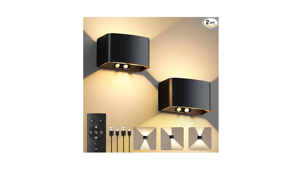 Motion Sensor Wall Light With Remote Control, 5000mah Rechargeable Wireless