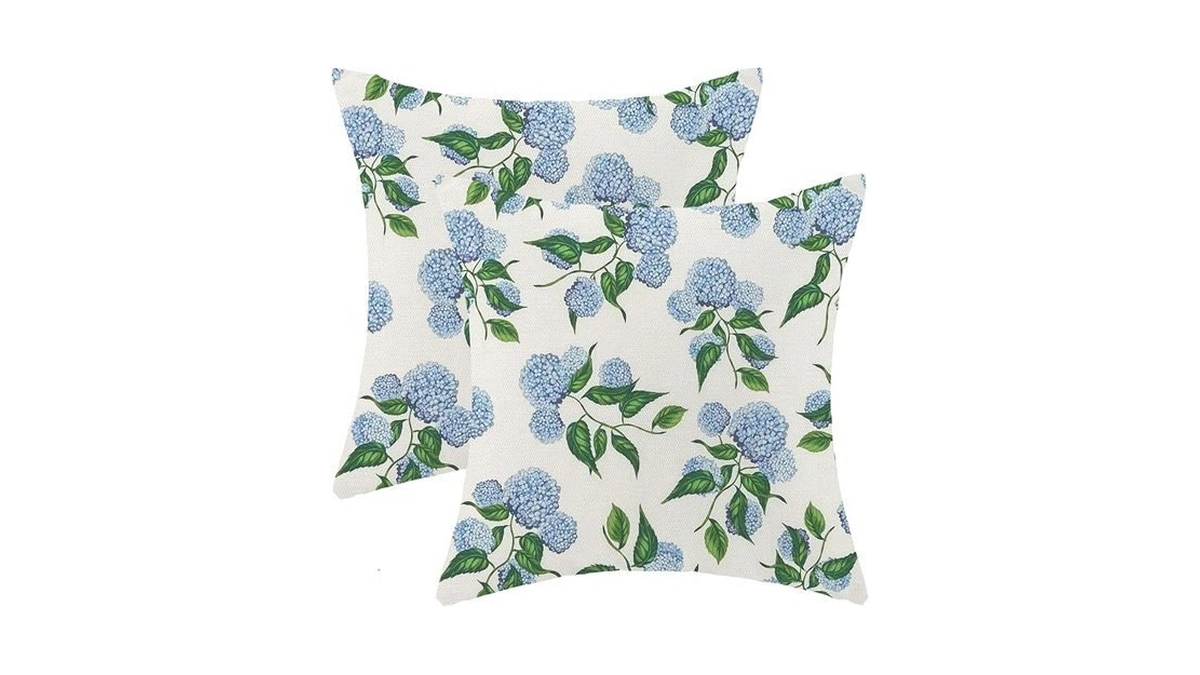 Sorktse Blue Green Floral Pillow Covers 18x18 Inch Set Of