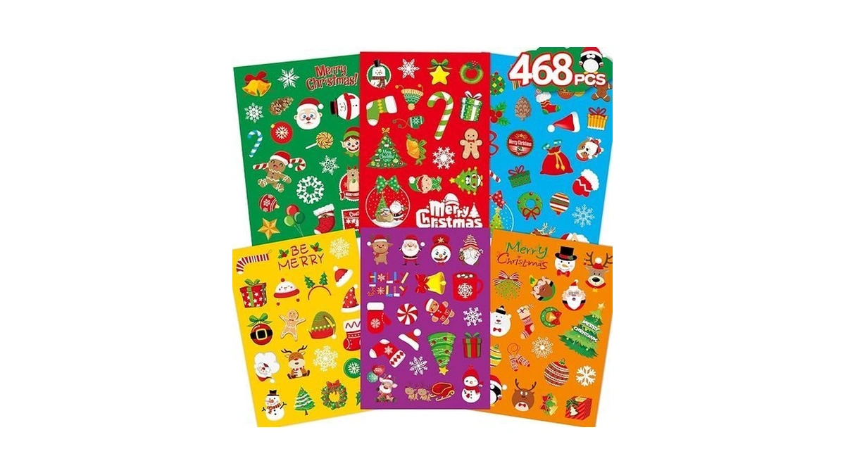 Christmas Stickers For Kids, 468pcs Christmas Decorations Snowman Stickers