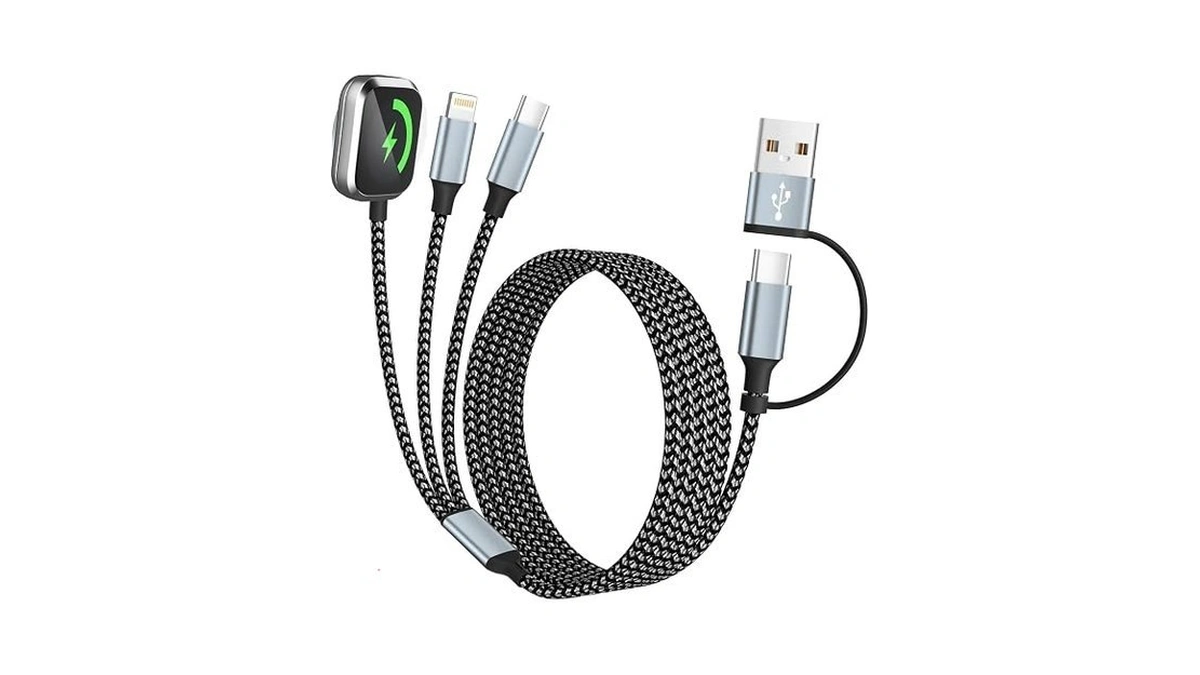Travel Essentials 3 In 2 Multi Charging Cable For Iwatch