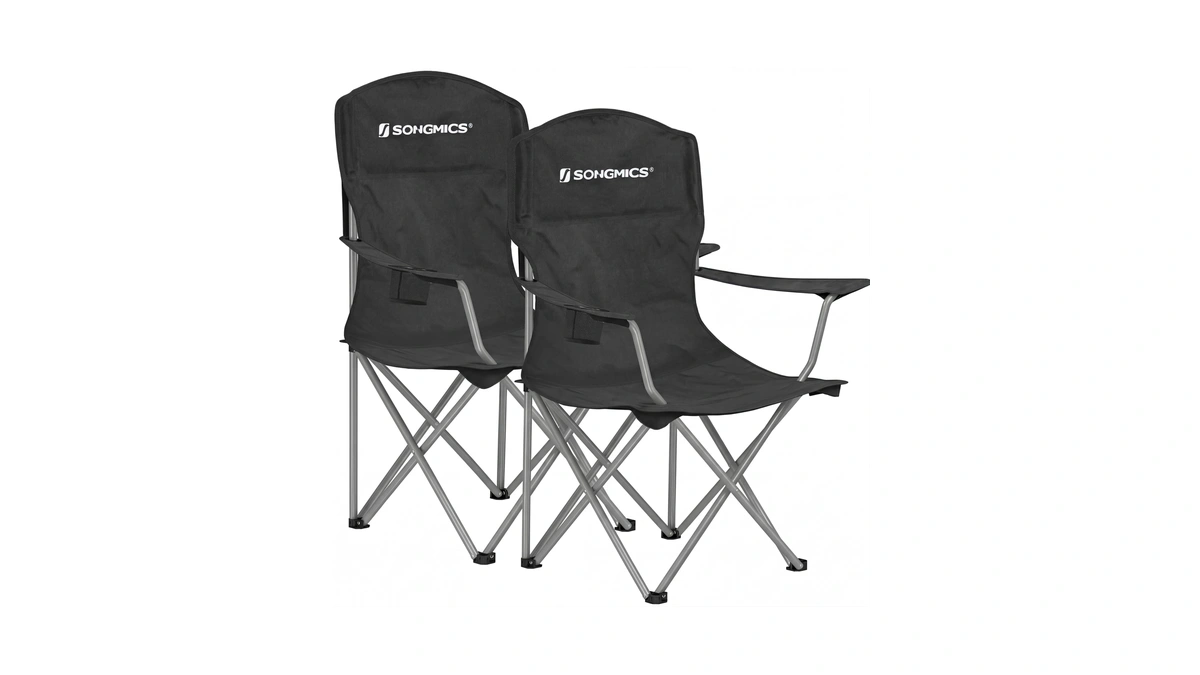 Songmics Folding Camping Chairs, 2 Pack, 330 Lb Capacity