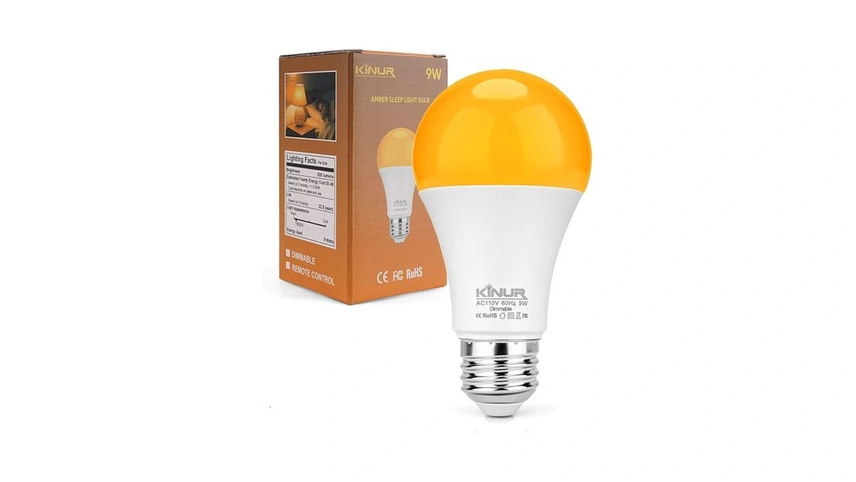 Kinur Led Amber Dimmable Light Bulbs, A19, 9w, 1800k, E26
