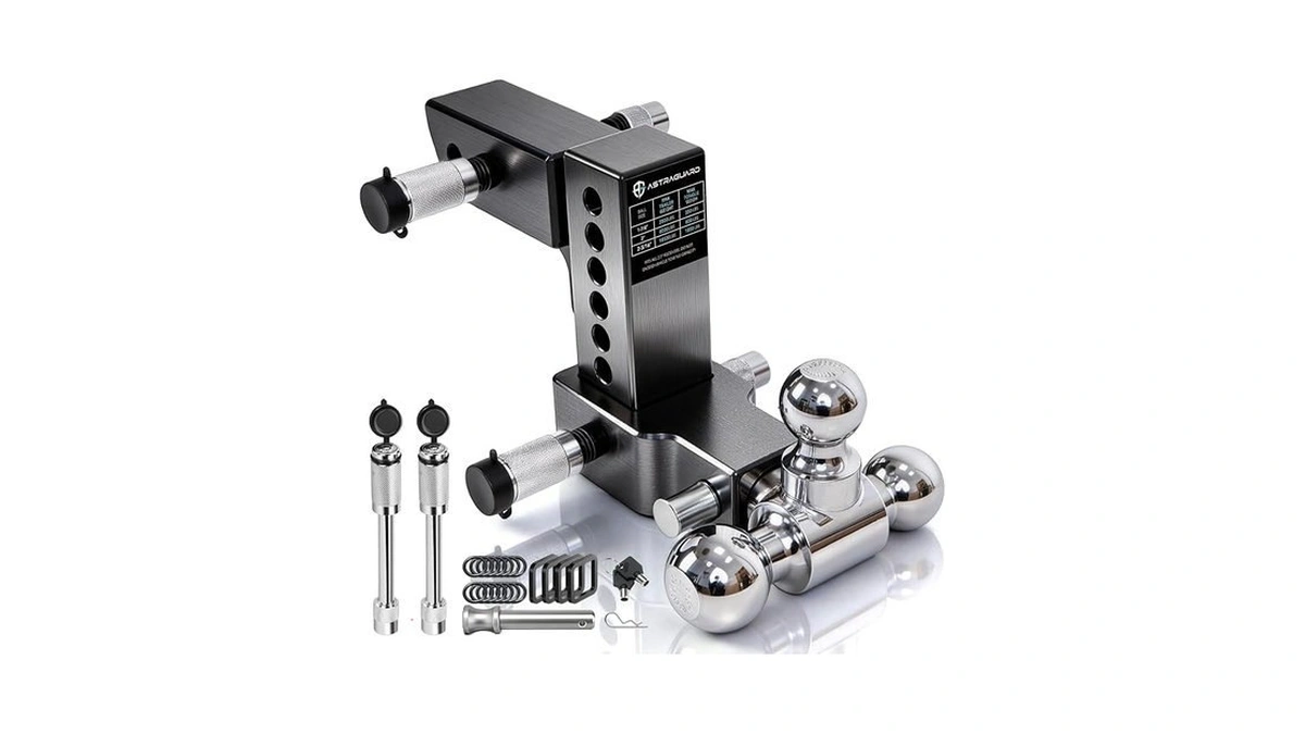 Astraguard Adjustable Trailer Hitch Fit 2 Inch Receiver, Tri-ball (1-7/8",