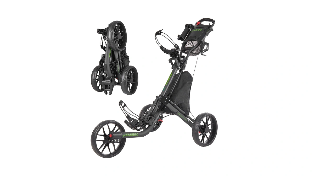 Easego Golf Push Cart 3 Wheel : Golf Bag Cart