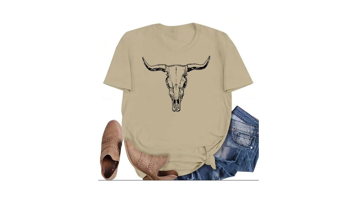 Letsee Short Sleeve Shirts For Women Free Bird Vintage Rock