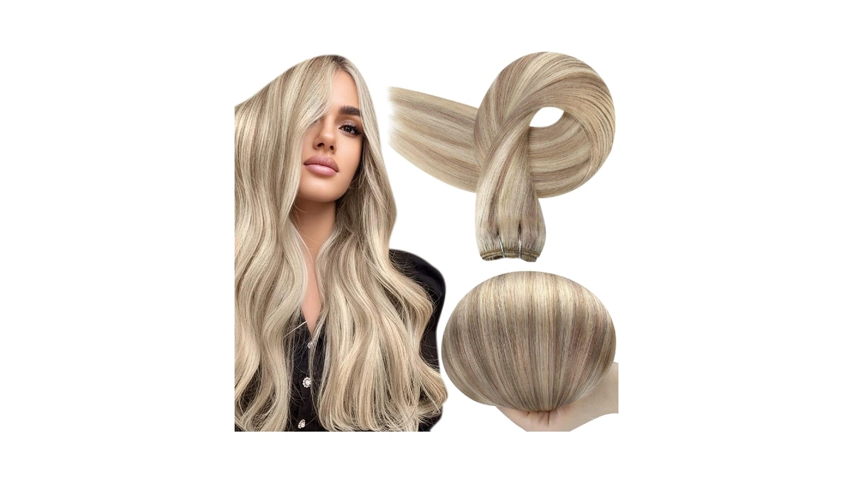 Full Shine Blonde Sew In Weft Hair Extensions Silky Straight