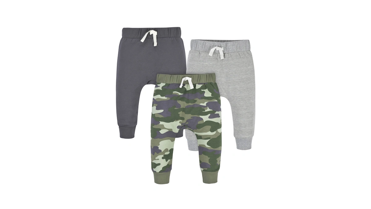 Gerber Baby Boys Toddler 3-pack Jogger Sweatpants, Camo, 5t Us
