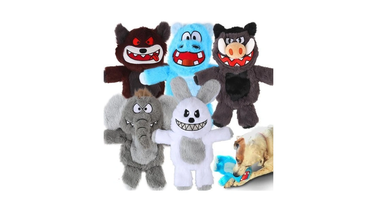 No Stuffing Dog Squeaky Toys Plush Chew Toys For Small