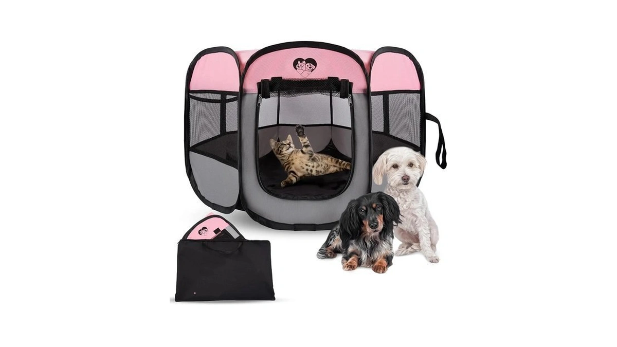 Seranpup Dog Cat Playpen,portable Foldable Tent- Pet Outdoor Exercise Crate
