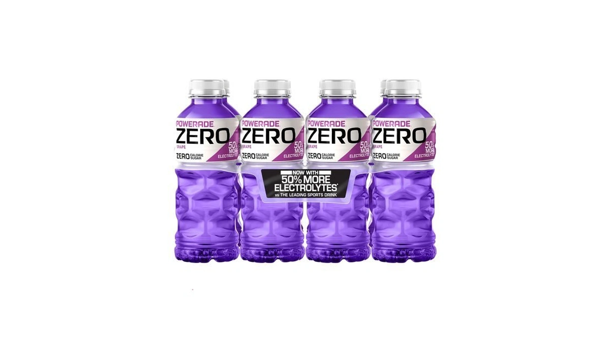 Powerade Electrolyte Enhanced Zero Sugar Grape Sports Drink, 20 Ounce
