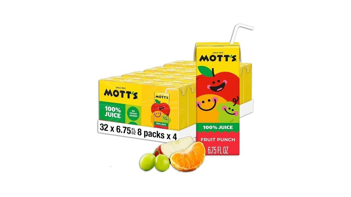 Mott's 100 Percent Fruit Punch Juice, 6.75 Fl Oz Boxes,