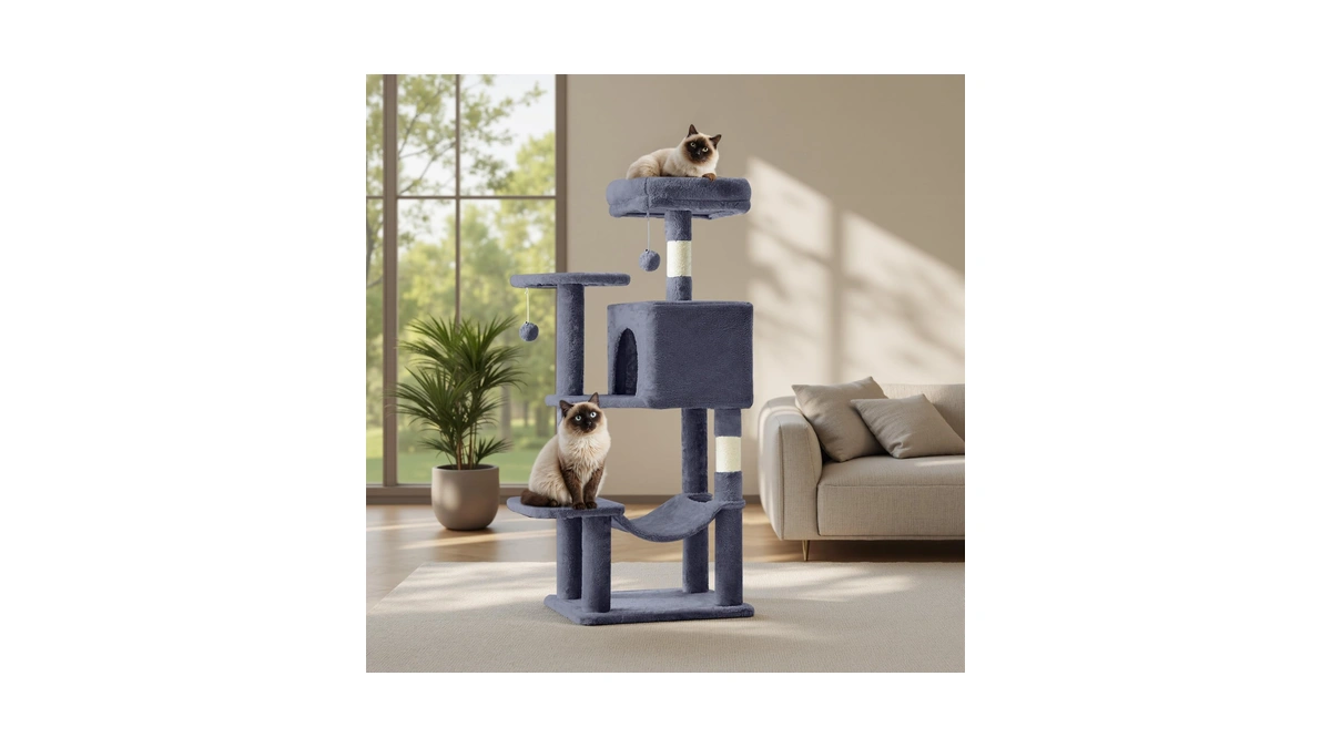 Sweetcrispy 44 Inch Cat Tree Tower For Indoor Cats And
