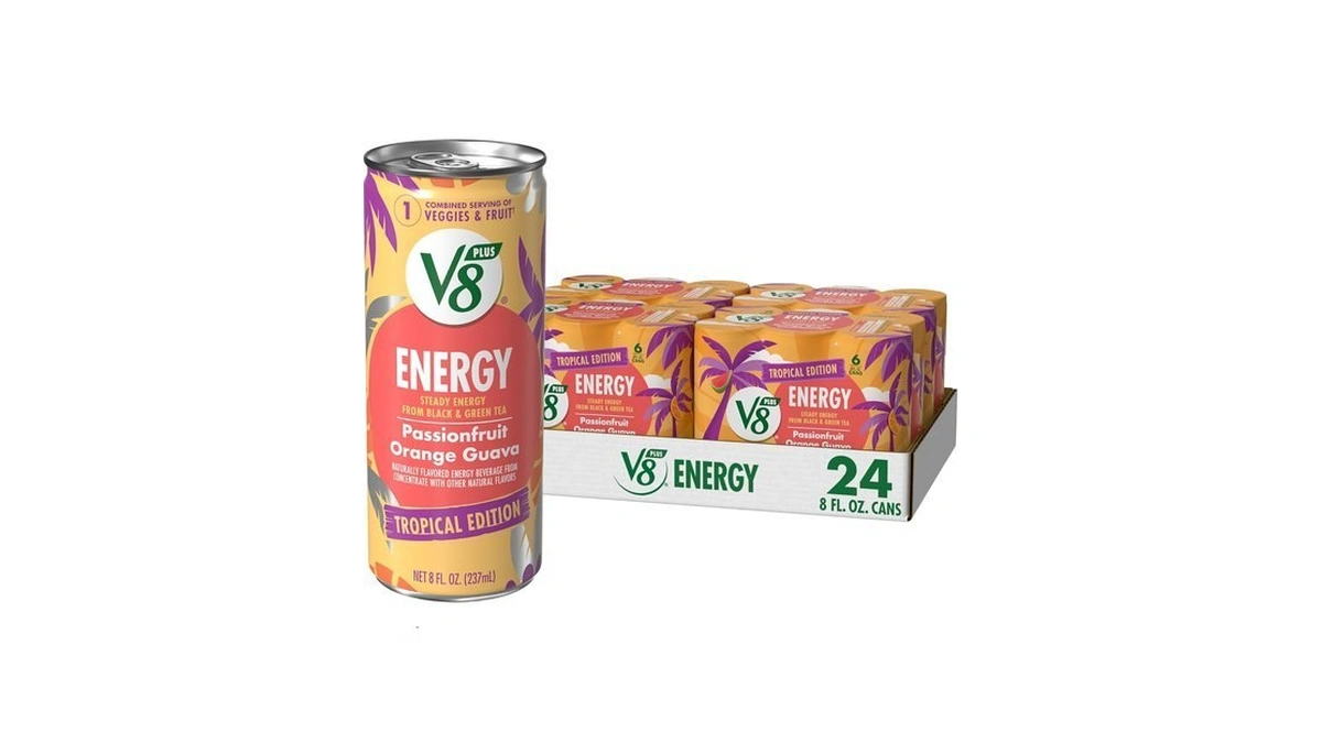 V8 +energy Passionfruit Orange Guava Juice Energy Drink, 8 Fl