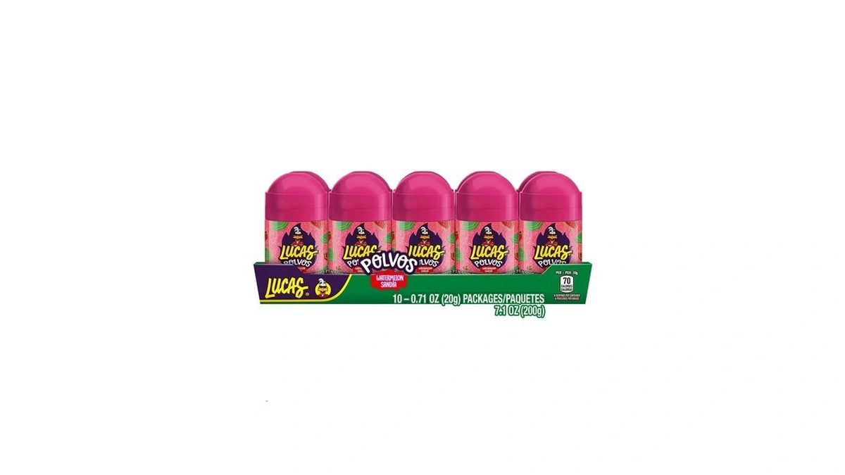 Lucas Powder Watermelon Flavored Candy, 0.71oz - 10 Pieces Pack
