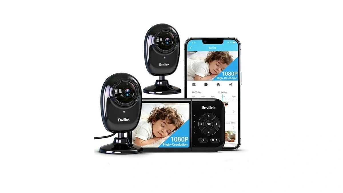 Envilink No Wifi Baby Monitor, 2 Cameras 1080p High Definition