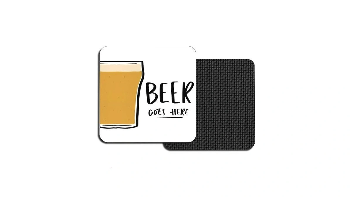 2pcs Square Beer Coasters For Drinks, Funny Drink Coasters Decor