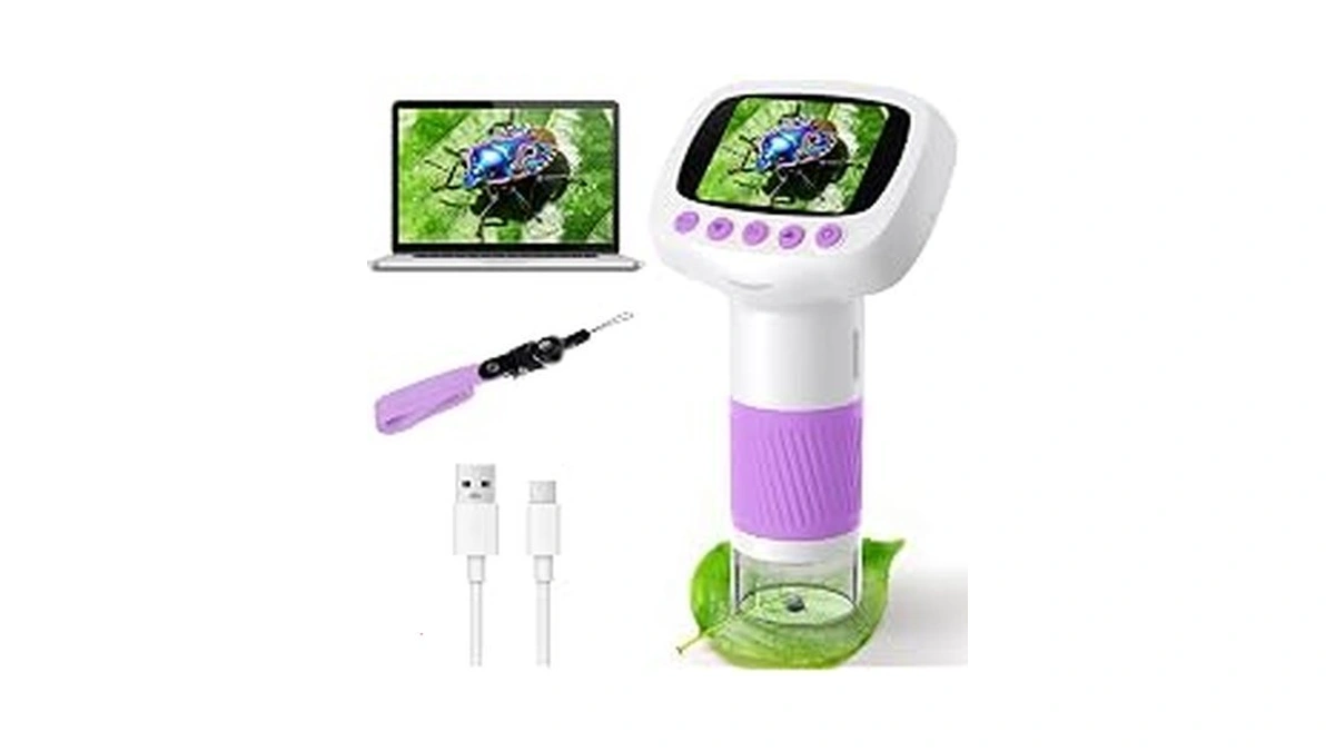 Pocket Kids Microscope For Over 3 Years Old, 1000x Handheld