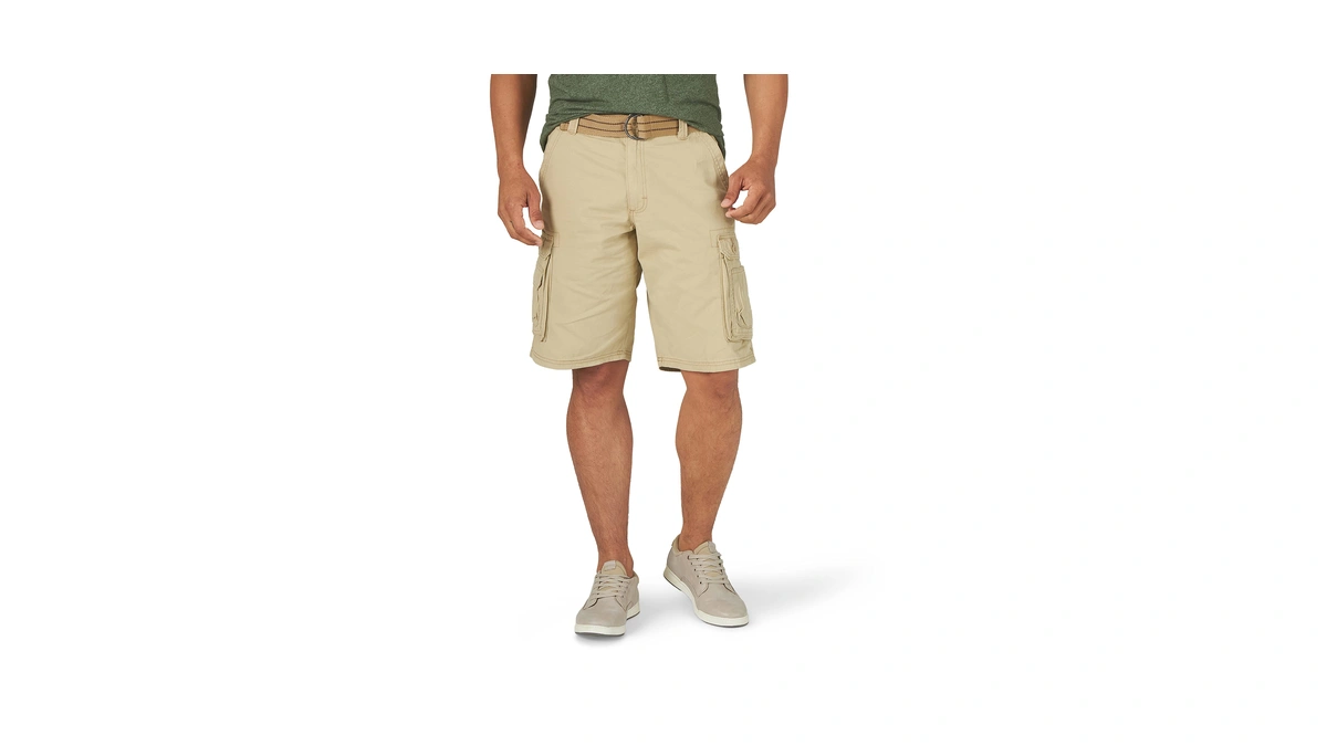 Lee Mens Dungarees New Belted Wyoming Cargo Shorts, Buff, 32