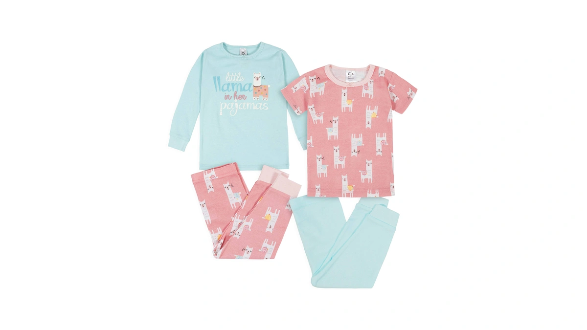 Gerber Baby Girls Toddler Snug Fit 4-piece Pajama Set, Little
