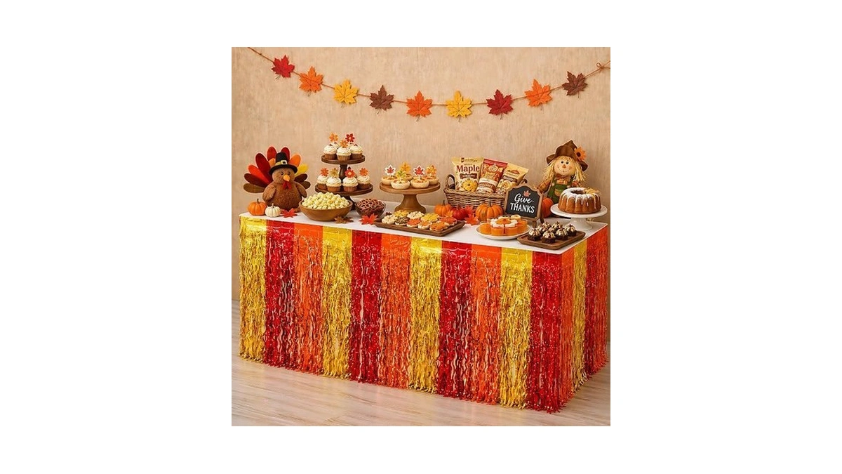 Fall Decorations For Home - 2 Pack Table Skirts For