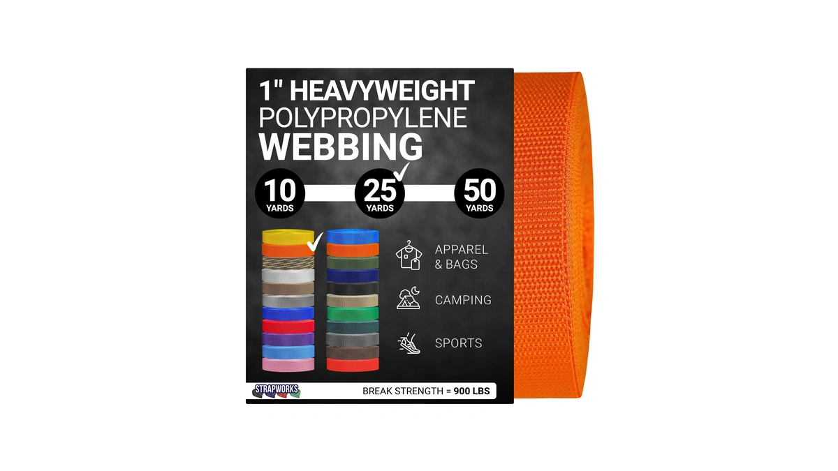 Strapworks Heavyweight Polypropylene Webbing - Heavy Duty Poly Strapping For