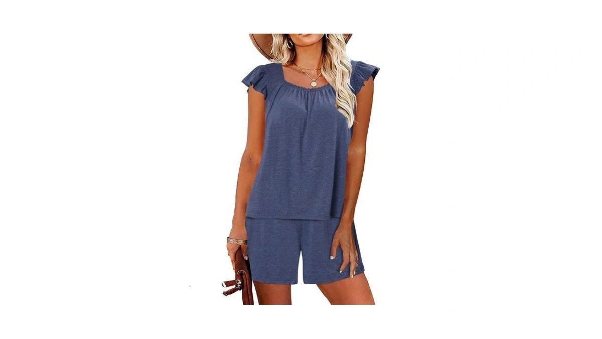 Kissmoda Womens 2 Piece Set 2026 Short Sleeve Top Drawstring