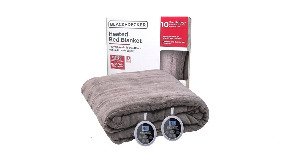 Black+decker Heated Blanket Electric King, Micro Plush Electric Blanket, Heating